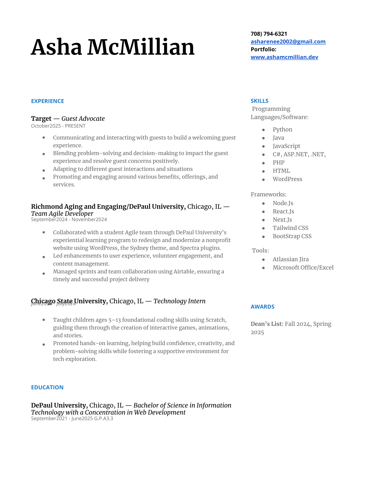 resume